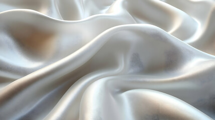 Obraz premium Soft White Silk Drapes with Gentle Waves and Smooth Texture