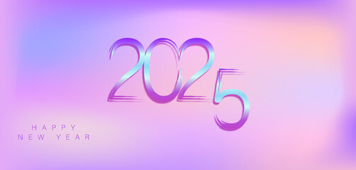 An elegant New Year 2025 design, showcasing cheerful motifs and bright colors to welcome the new year