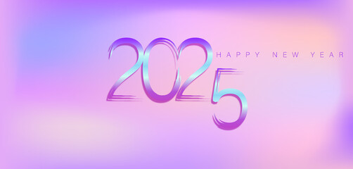 An elegant New Year 2025 design, showcasing cheerful motifs and bright colors to welcome the new year