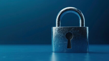 Fototapeta premium Padlock on Blue Background