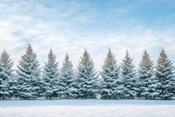 Snowy pine forest landscape