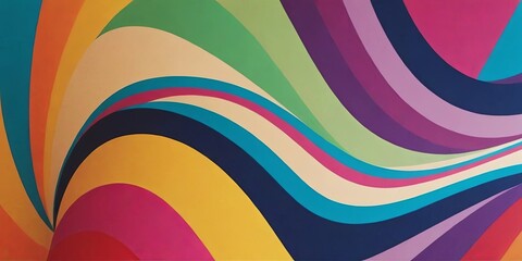 Obraz premium A colorful, rainbow-striped background with a blue stripe