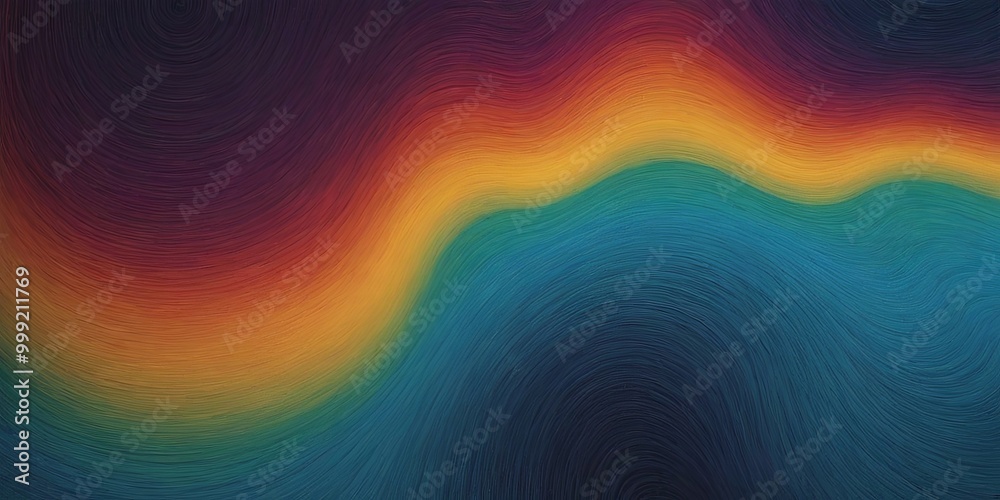 Aufkleber A colorful wave with a blue line in the middle