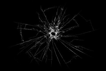 3D Rendering broken glass on a black background