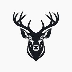 Naklejka premium rawpixeloffice5_bold_iconic_logo_of_deer_black_vector_on_white__cb25153f-367b-4574-a0fc-f918f0986fe3-p