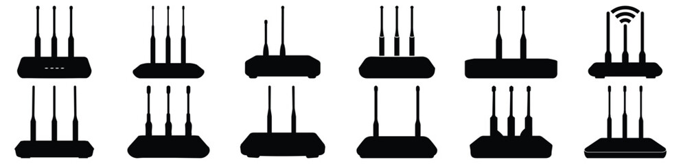 Wifi internet silhouette set vector design big pack of network illustration and icon