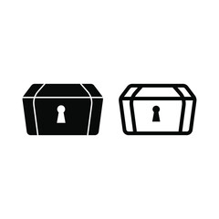 chest icon vector design silhouette and outline style