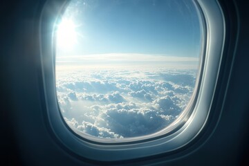 Aerial view of clouds from airplane window