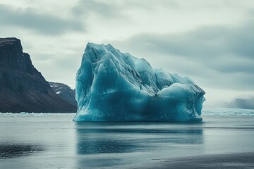 Majestic iceberg floating in calm waters