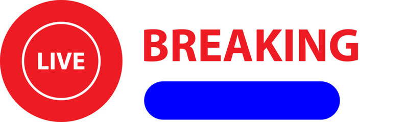 Fototapeta premium Breaking news header vector illustration. Breaking news label. Breaking news element