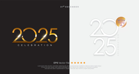 2025 vector logo with luxury gold design