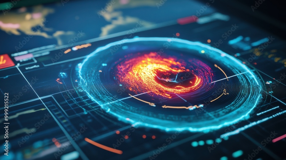 Poster visualization of data in circular graphic interface