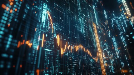 Fototapeta premium Futuristic Data Visualization with Graph Patterns