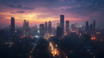 Obraz premium Bangkok business district. 