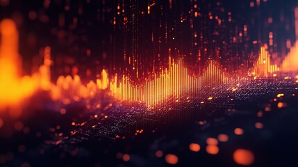 Fototapeta premium Abstract Digital Visualization of Data Waves