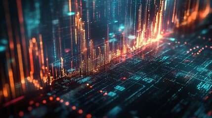 Obraz premium Abstract Digital Data Visualization Background