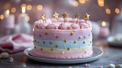Decorate a Birthday Cake with Stars and Sprinkle