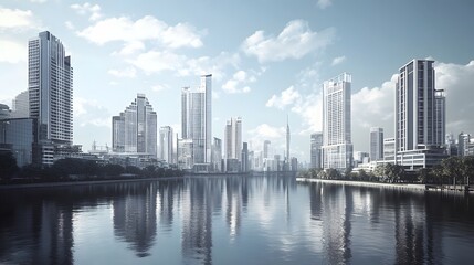 Fototapeta premium Bangkok business district. 