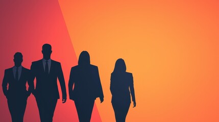 Fototapeta premium Silhouettes of Business Professionals in a Modern Office Setting