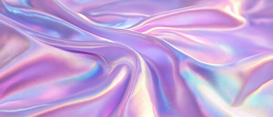 Obraz premium A close-up of an iridescent holographic fabric