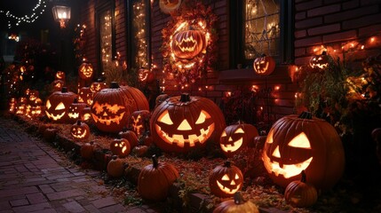 Fototapeta premium Spellbinding Halloween Decorations Performing a Spectacular Broadway-Style Show