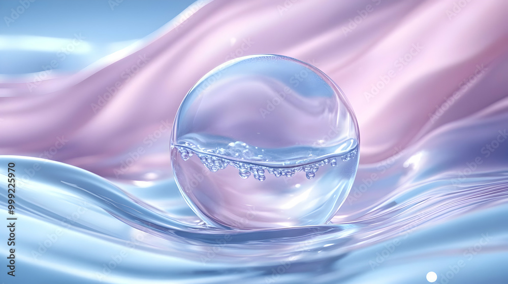 Canvas Prints Crystal Sphere Floating on a Wave of Liquid