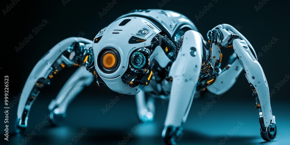 Aufkleber Macro shot of a micro-robot, showcasing intricate design and advanced miniaturization technology in a compact robotic form.