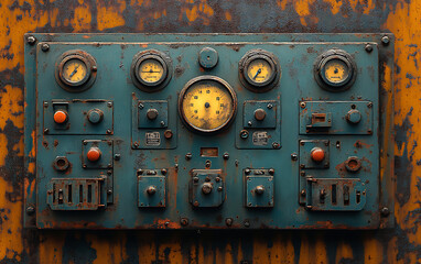 Vintage Control Panel: Rusted Dials & Switches of Yesteryear