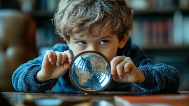 Inquisitive boy exploring his surroundings, his curiosity fueling a passion for learning