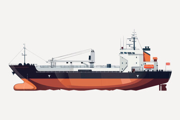 Fototapeta premium Modern cargo ship illustration