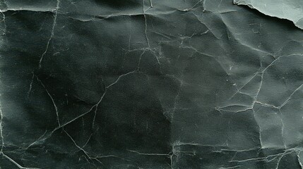 Dark Green Textured Paper with Crinkles and Folds