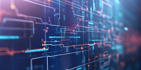Fototapeta premium network topology diagrams displayed on a screen, showcasing the intricate setup and design of a corporate networks structure.