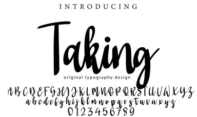 Taking Font Stylish brush painted an uppercase vector letters, alphabet, typeface