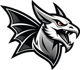 Flying Pterodactyl Silhouette Vector Stock illustration