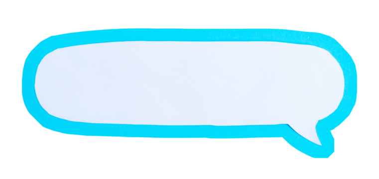 blue speech bubble comic element