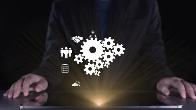 Business person fosters teamwork and collaboration, enhancing team function and productivity. Elevating teamwork through strategic collaboration and shared goals. UUID