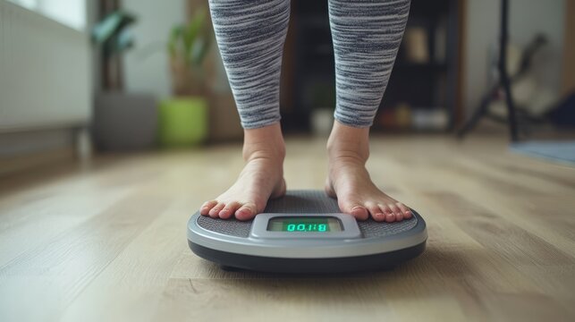 person standing on digital weight scale
