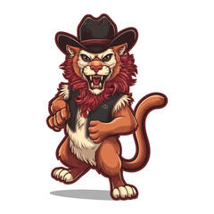 Obraz premium cartoon lion vector illustration 