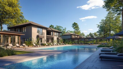 Fototapeta premium 3D rendering Real estate industry 