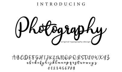 Photography Font Stylish brush painted an uppercase vector letters, alphabet, typeface