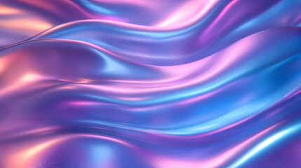 Abstract Iridescent Waves with 3D Rendered Liquid