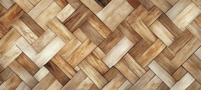 Wood parquet floor pattern texture background. Generative AI technology.	
