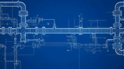 Industrial Pipe System Blueprint Design: Engineering and Construction