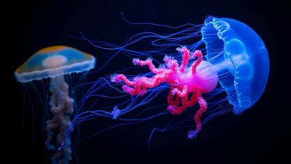 Obraz premium Glowing jellyfish