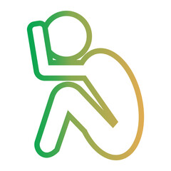 Mental Health icon on line gradient style