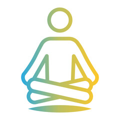 Mental Health icon on line gradient style