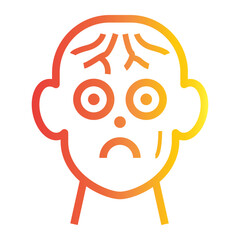 Mental Health icon on line gradient style