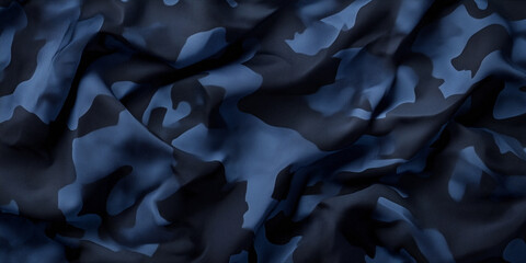 Navy Blue Charcoal Camouflage Fabric Texture