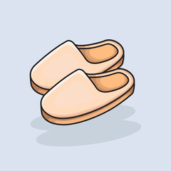 Vector illustration Bed Slipper. Vector design Slipper. Bed Slipper design illustration and icon for website, digital and print