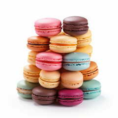 Colorful Assortment of Neatly Stacked Macarons